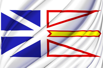 Newfoundland And Labrador waving flag illustration.