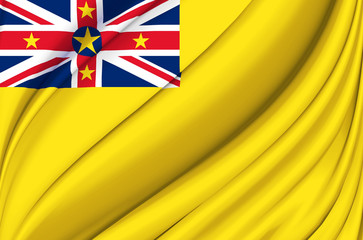 Niue waving flag illustration.