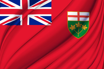 Ontario waving flag illustration.