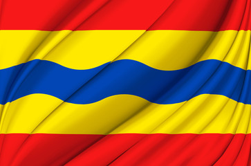 Overijssel waving flag illustration.