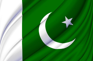 Pakistan waving flag illustration.