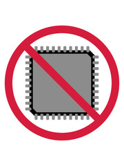 kein cpu verboten schild computer nerd design cool clipart logo geek internet software programmierer daten kern prozessor informatiker rechner laptop gerät PC bauen