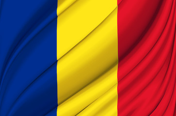 Romania waving flag illustration.