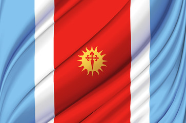 Santiago Del Estero waving flag illustration.