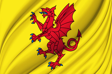 Somerset waving flag illustration.