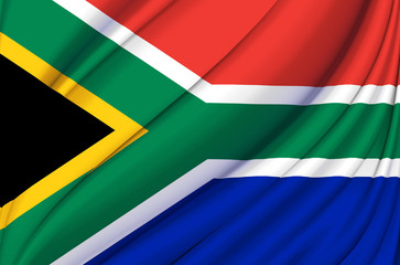 South Africa waving flag illustration.