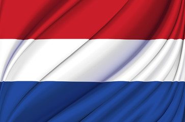 The Netherlands waving flag illustration.