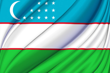 Uzbekistan waving flag illustration.