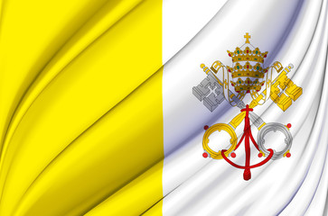 Vatican waving flag illustration.