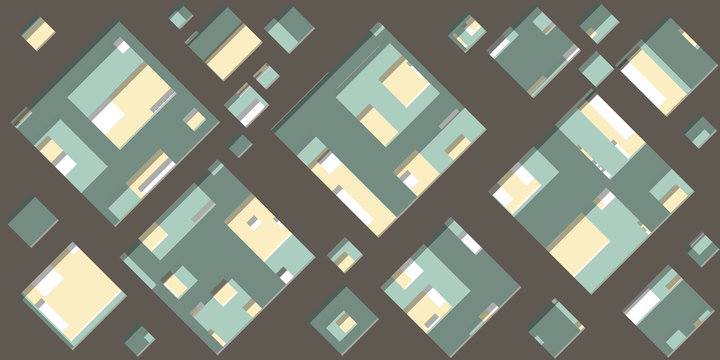 Abstract Generative Art color distributed square holes background illustration