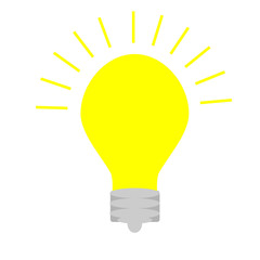 Yellow light bulb. On a white background