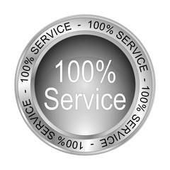 100% Service button - 3D illustration