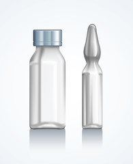 Flask ampoule medical. Vector drawing