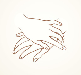Relaxed hand. Vector drawing