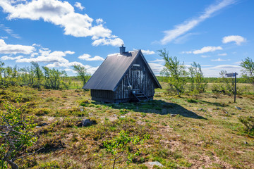 Cottage for mountain hikers in Swedish mountains