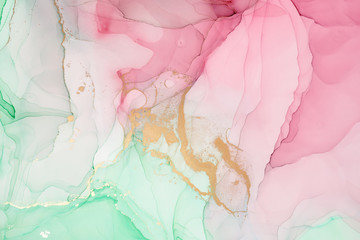  Abstract colorful background, wallpaper. Mixing acrylic paints. Modern art. Paint marble texture. Alcohol ink colors  translucent