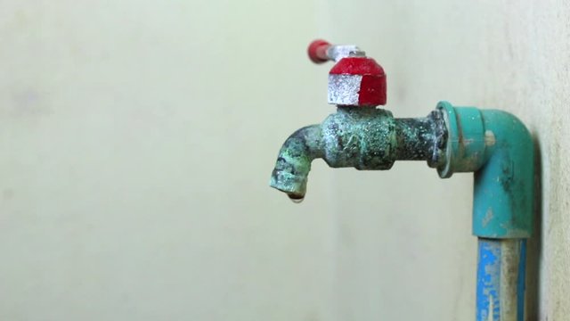 old tap slag leak water and pvc pipe