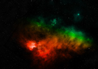 Fototapeta na wymiar Star field in space and a nebulae. 3D rendering