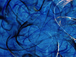 blue abstract fractal background 3d rendering illustration