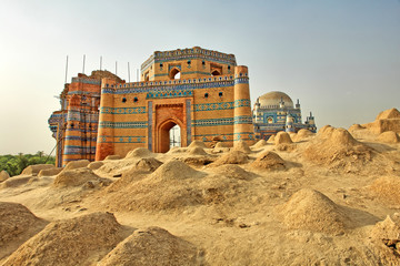 The Tomb of Bibi Jawindi  -  one of the five monuments in Uch Sharif, Punjab, Pakistan © robnaw
