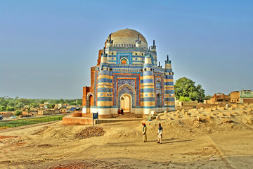 The Tomb of Bibi Jawindi  -  one of the five monuments in Uch Sharif, Punjab, Pakistan