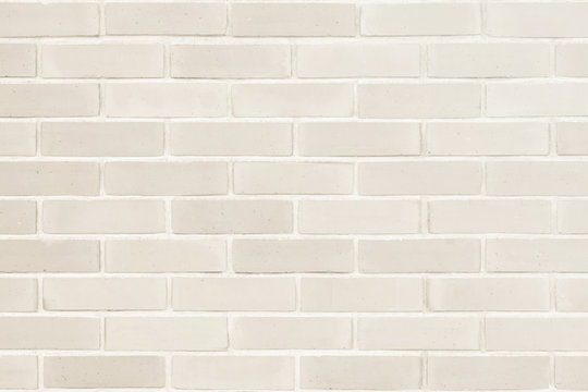 White cream brick wall detailed pattern textured background seamless design