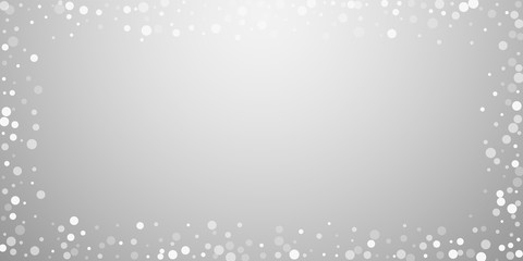 White dots Christmas background. Subtle flying sno