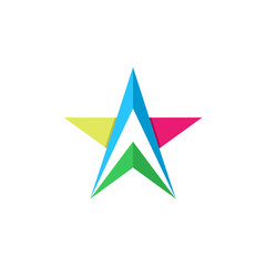 Obraz premium inspiring star design logos, arrows with negative space styles