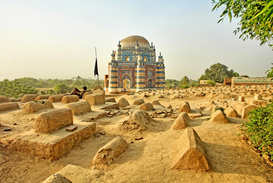 The Tomb of Bibi Jawindi  -  one of the five monuments in Uch Sharif, Punjab, Pakistan