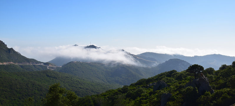 mist on top of a mountain in Belyounech North of Morocco