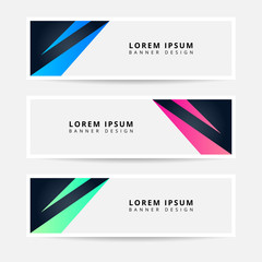Fototapeta premium Collection Abstract Geometric Business Banner set vector template. Modern background template for web banner design. EPS10 Vector.