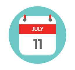 July 11 . Vector flat daily calendar icon. Holiday - Vector