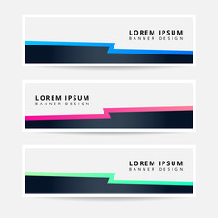 Fototapeta premium Collection Abstract Lightning/Bolt Geometric Business Banner set vector template. Modern background template for web banner design. EPS10 Vector.