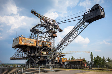 Fototapeta na wymiar Gigantic excavators in disused coal mine Ferropolis, Germany