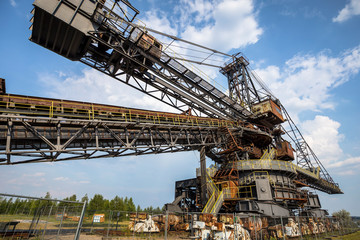 Naklejka premium Gigantic excavators in disused coal mine Ferropolis, Germany