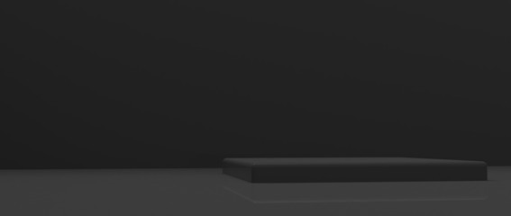 Render tridimensional de podio con diferentes niveles para presentación de producto con diferentes materiales coloridos  y texturas. Ilustración 3d
