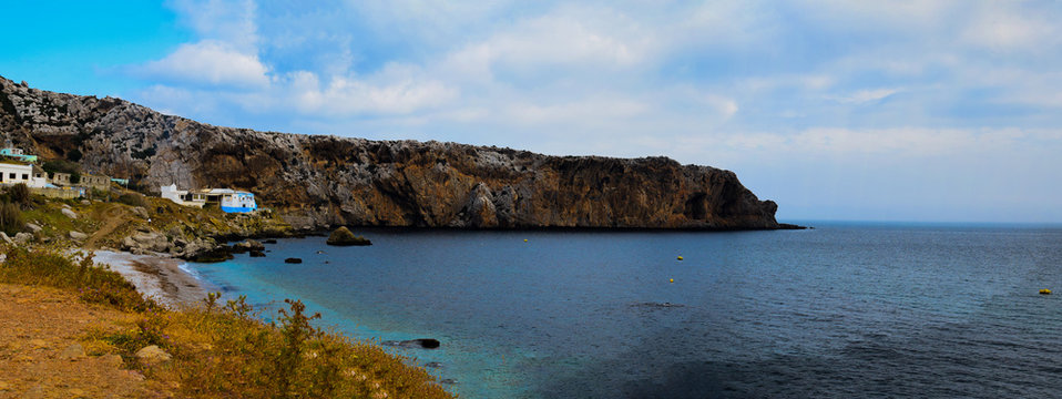 seascape of Belyounech T&eacute;touan beach north of Morocco