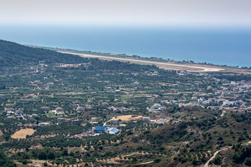 Views of the island of Rhodes from the height of Filerimos hill