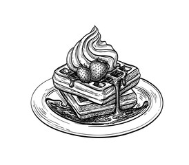 Ink sketch of waffle.