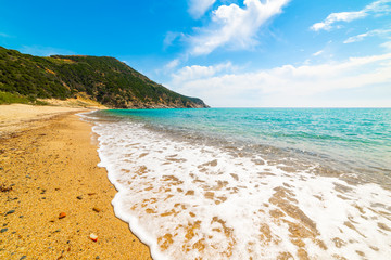 Colorful shore in Solanas beach