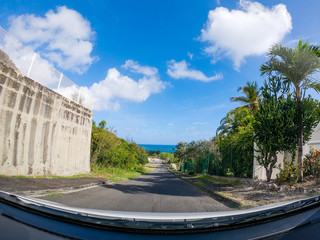 Driving to the beach in Guadeloupe