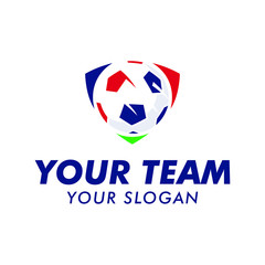 soccer ball logo team with emblem logo template