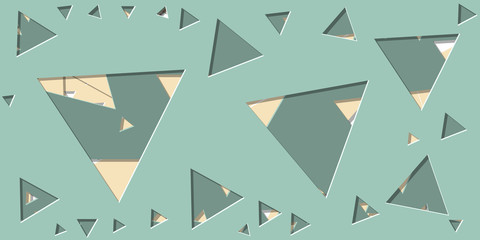 Abstract Generative Art color distributed triangle holes background illustration