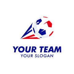 soccer ball logo team with emblem logo template