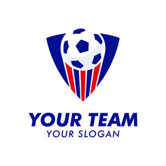 soccer ball logo team with emblem logo template