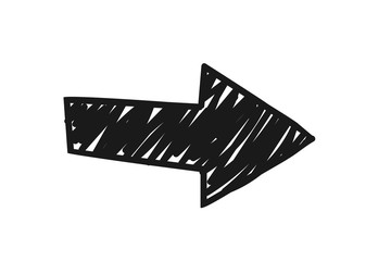 Modern right arrow hand draw icon vector 