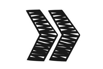  hand draw right side arrow vector icon,flat style isolated on white background. Arrow symbol for your web site design, logo, app, UI. Vector illustration, EPS10