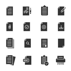 Vector set of document icons.