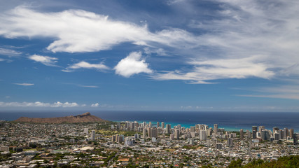 Diamond Head, Waikiki, from Tantalus