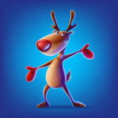 cartoon reindeer for christmas vector